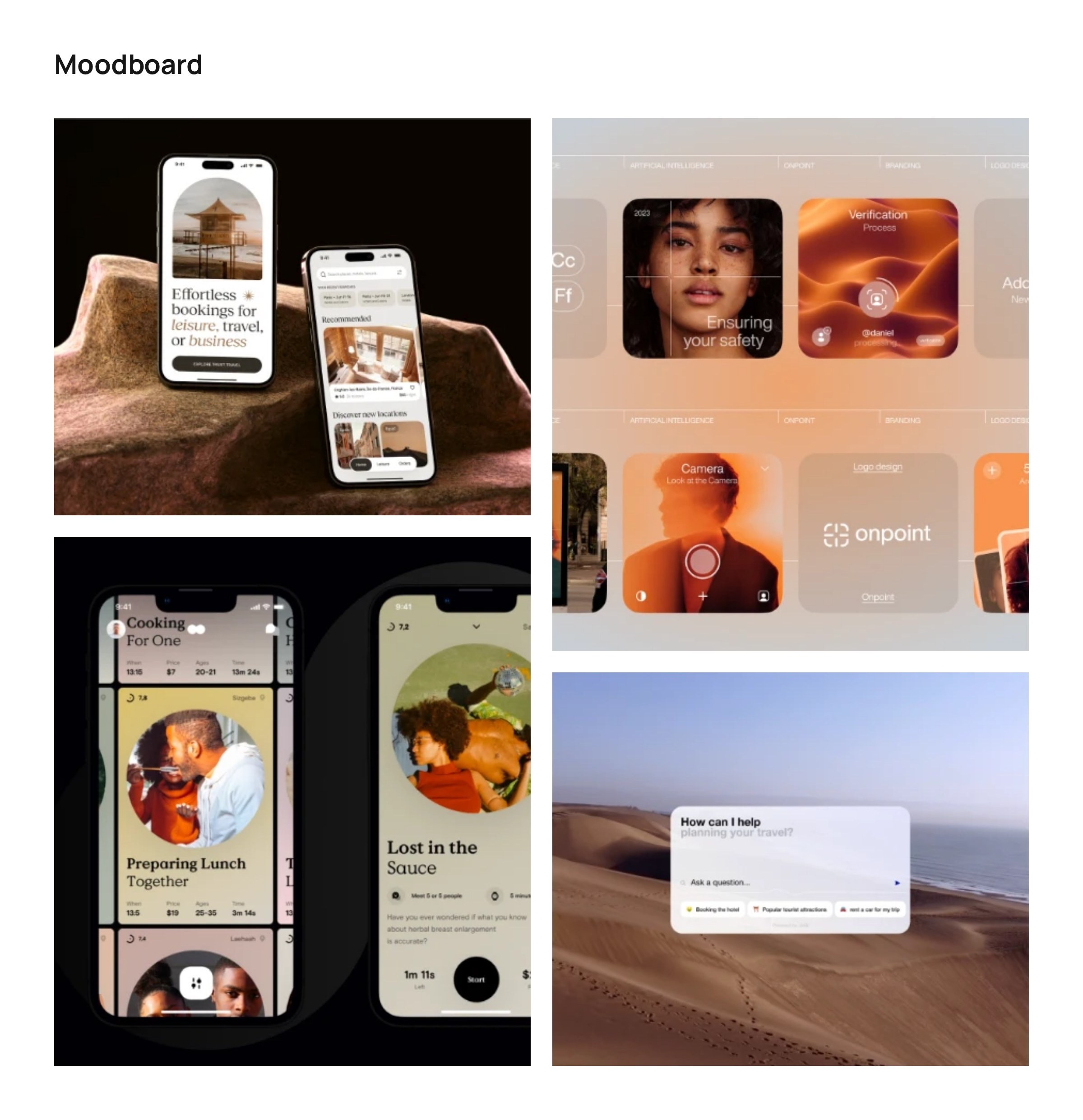 Moodboard: warm, earthy and calm references behind the visual direction