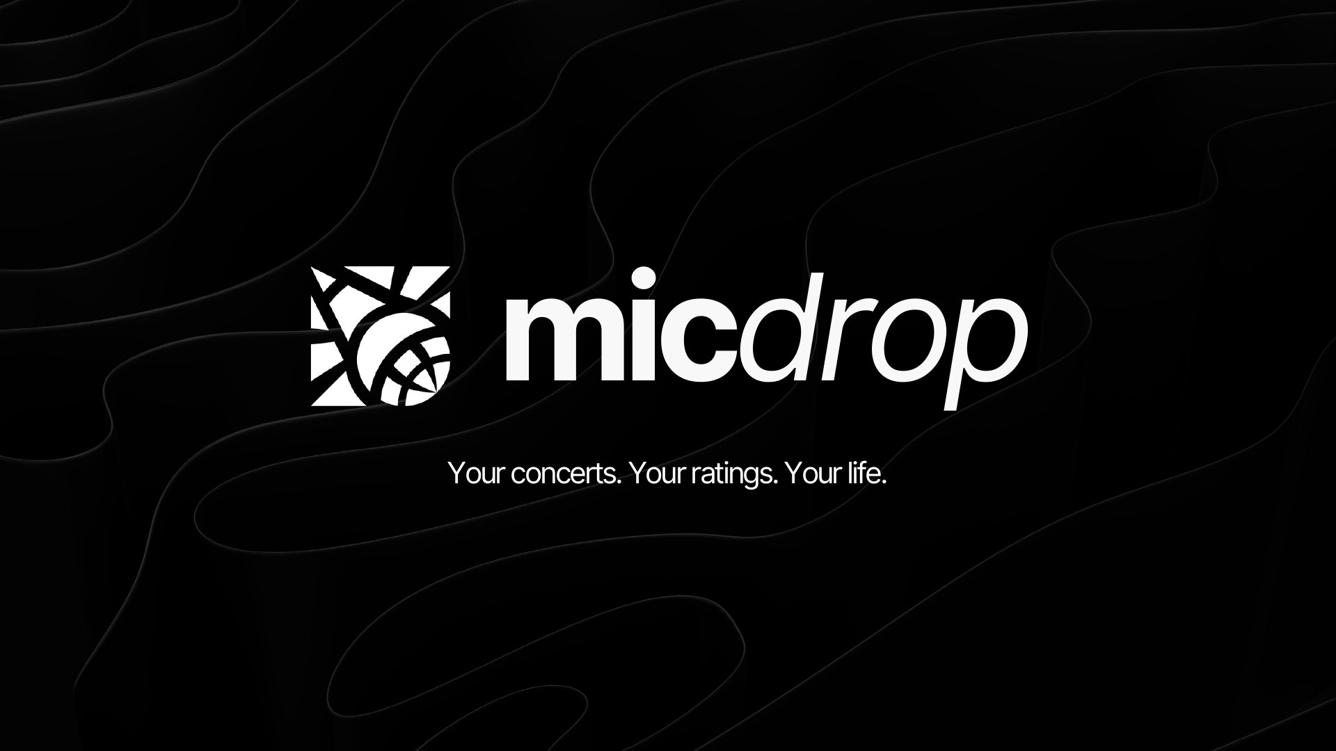 Micdrop pitch deck cover: Your concerts. Your ratings. Your life.
