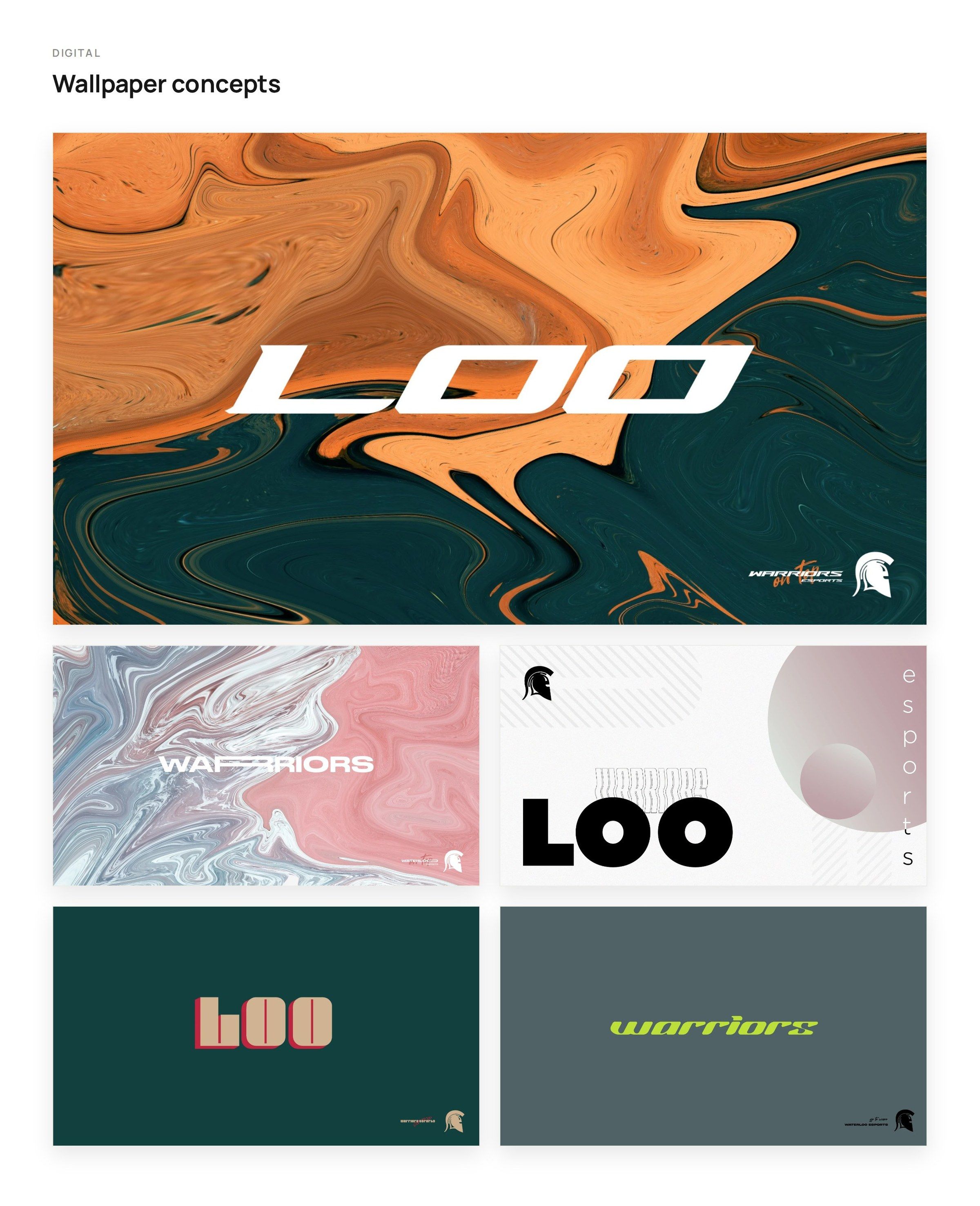 Five wallpaper concepts, from marbled textures to bold type